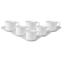 ESPRESSOTASSEN MIT UNTERTASSEN Cellini weiß 100 ml 6er Set - Weiß, Keramik (1/1/1cm) - Villeroy & Boch