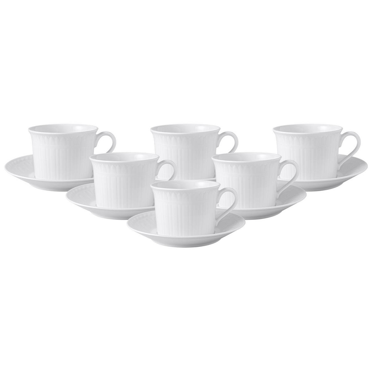 ESPRESSOTASSEN MIT UNTERTASSEN Cellini weiß 100 ml 6er Set - Weiß, Keramik (1/1/1cm) - Villeroy & Boch