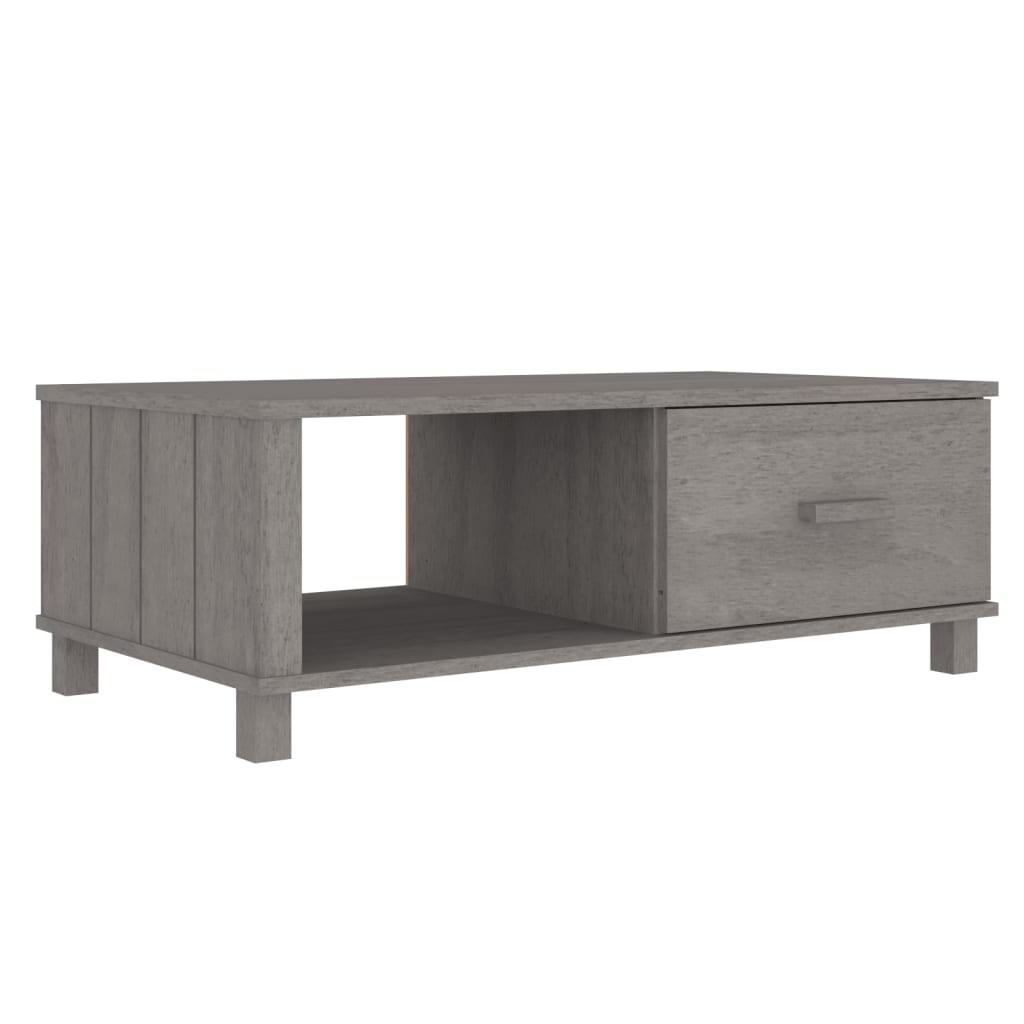 COUCHTISCH HAMAR Hellgrau 100x55x35 cm Massivholz Kiefer - Grau, Holz (100/55/35cm) - furnicato