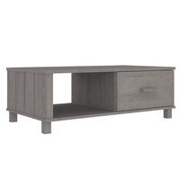 COUCHTISCH HAMAR Hellgrau 100x55x35 cm Massivholz Kiefer - Grau, Holz (100/55/35cm) - furnicato