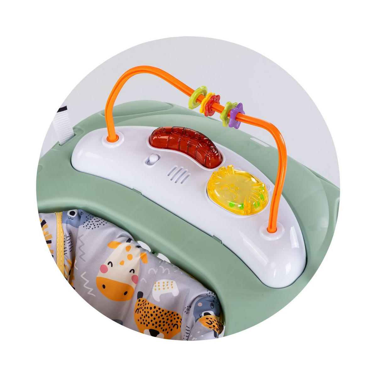 HOPSER Jumpy Car Musik Licht grün Hängespielzeug Musikpanel verstellbar - Grün, Metall (66/71/71cm) - Chipolino