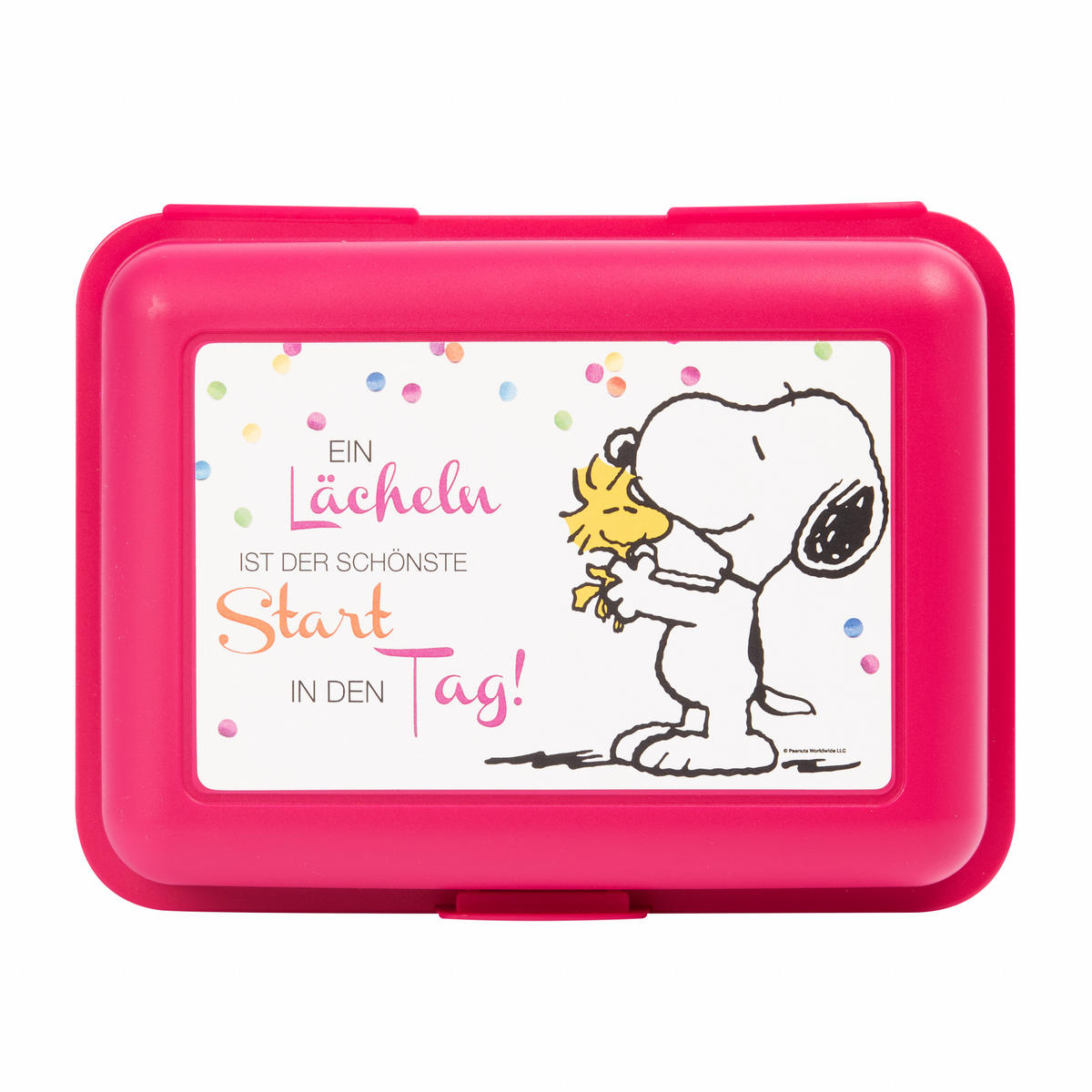 BROTDOSE The Peanuts Snoopy Ein Lächeln ist der schönste Start in den Tag Pink 17,5 x 12,8 x 6,9 cm - Pink, Kunststoff (17.5/6.9/12.8cm) - United Labels
