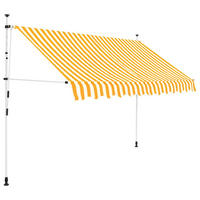 EINZIEHBARE Markise Handbetrieben 250 cm Orange/Weiß Gestreift - Orange, Textil (250/300/250cm) - furnicato