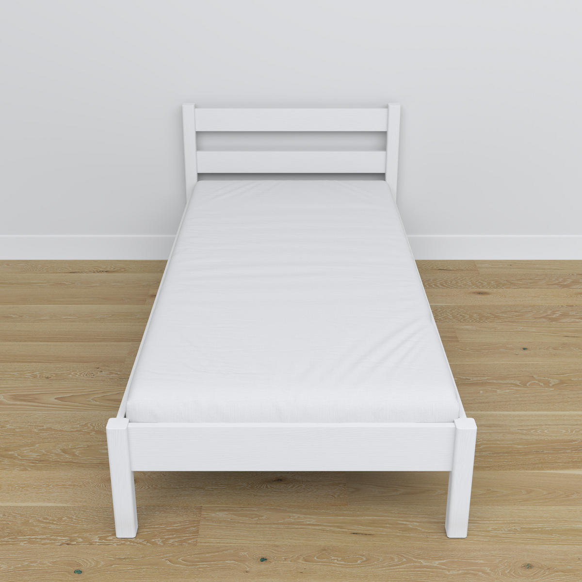 BETT N01 Weiß 80/190 - Weiß, Naturmaterialien/Holz (80/190cm) - N-Wood