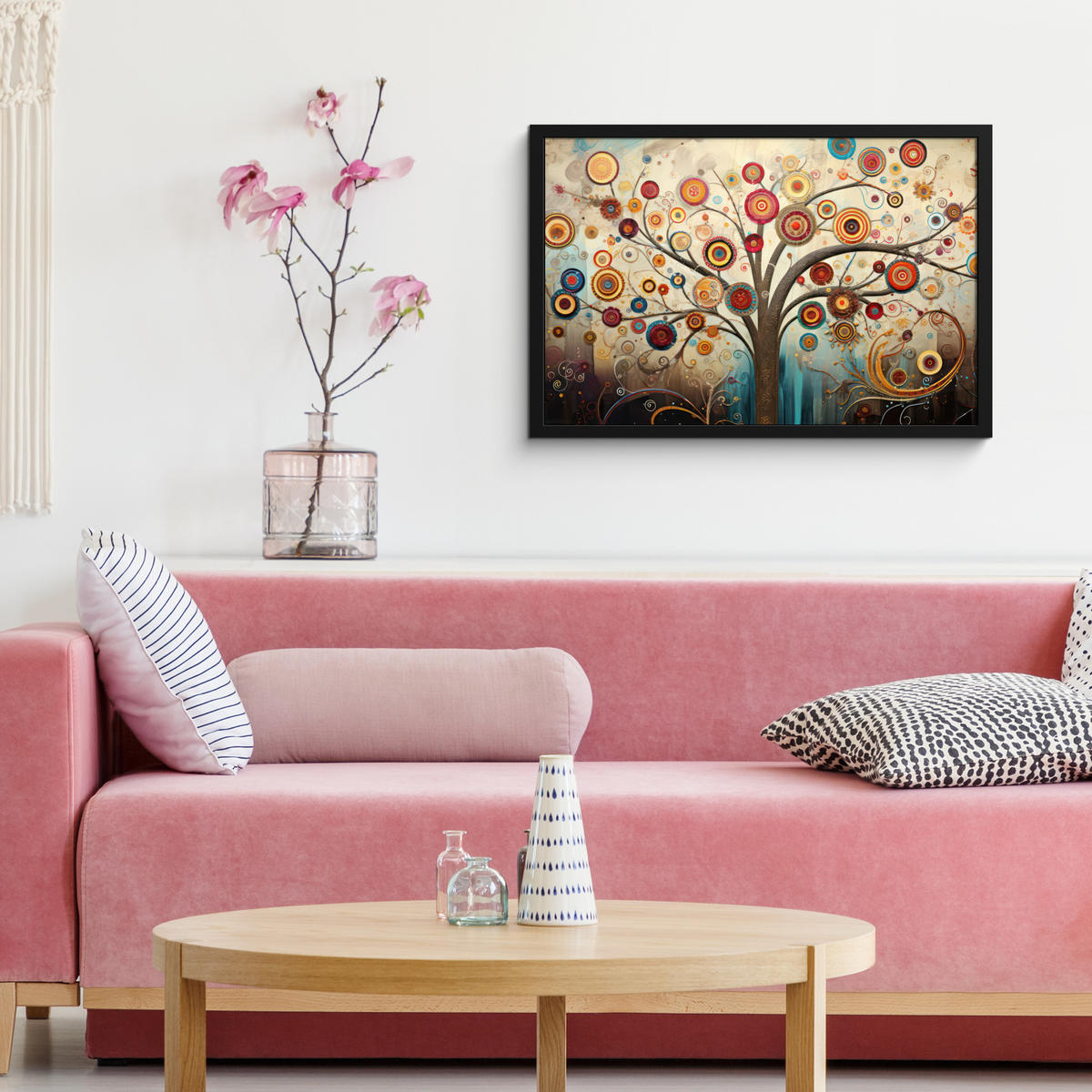 ZARÁMOVANÝ PLAGÁT Strom - Strom života - Farba 60x40 cm - hnedá, papier (60/40cm) - MuchoWow