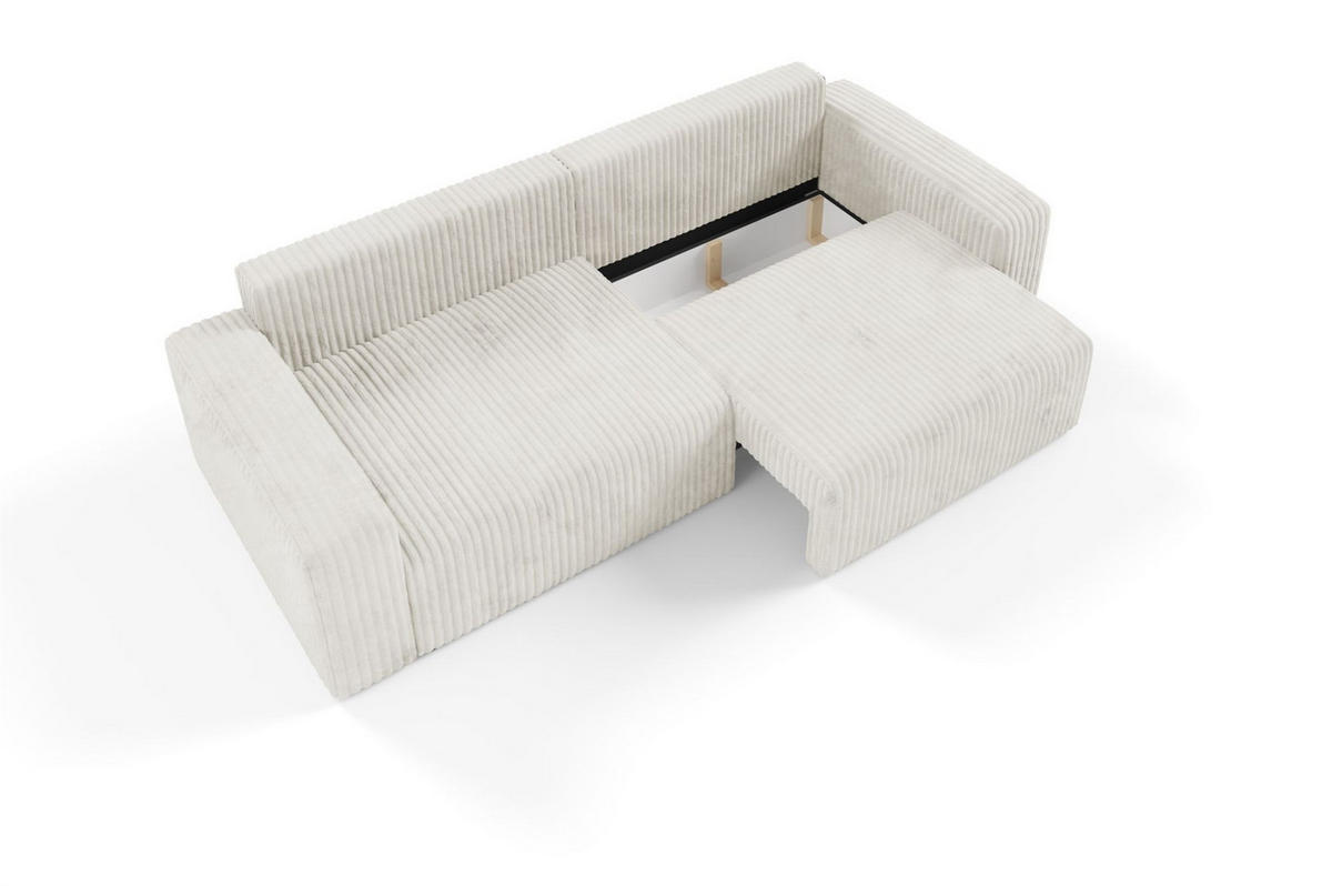 SCHLAFSOFA Natalia - Creme, Holzwerkstoff/Textil (252/85/105cm) - Fun Möbel