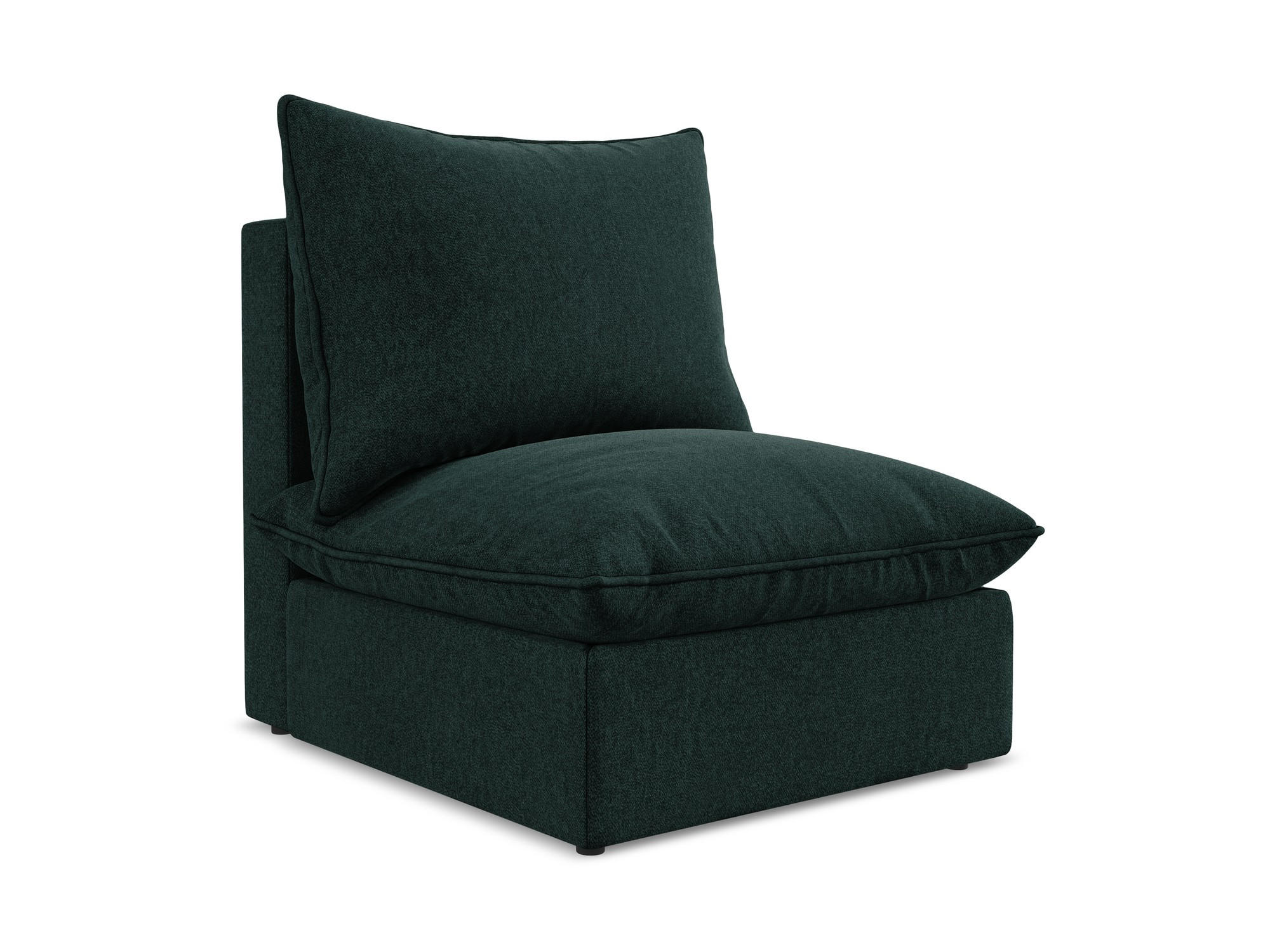 SOFAELEMENT Samt Stoff Grün - Schwarz/Olivgrün, Holzwerkstoff/Kunststoff (75/77/90cm) - Makamii