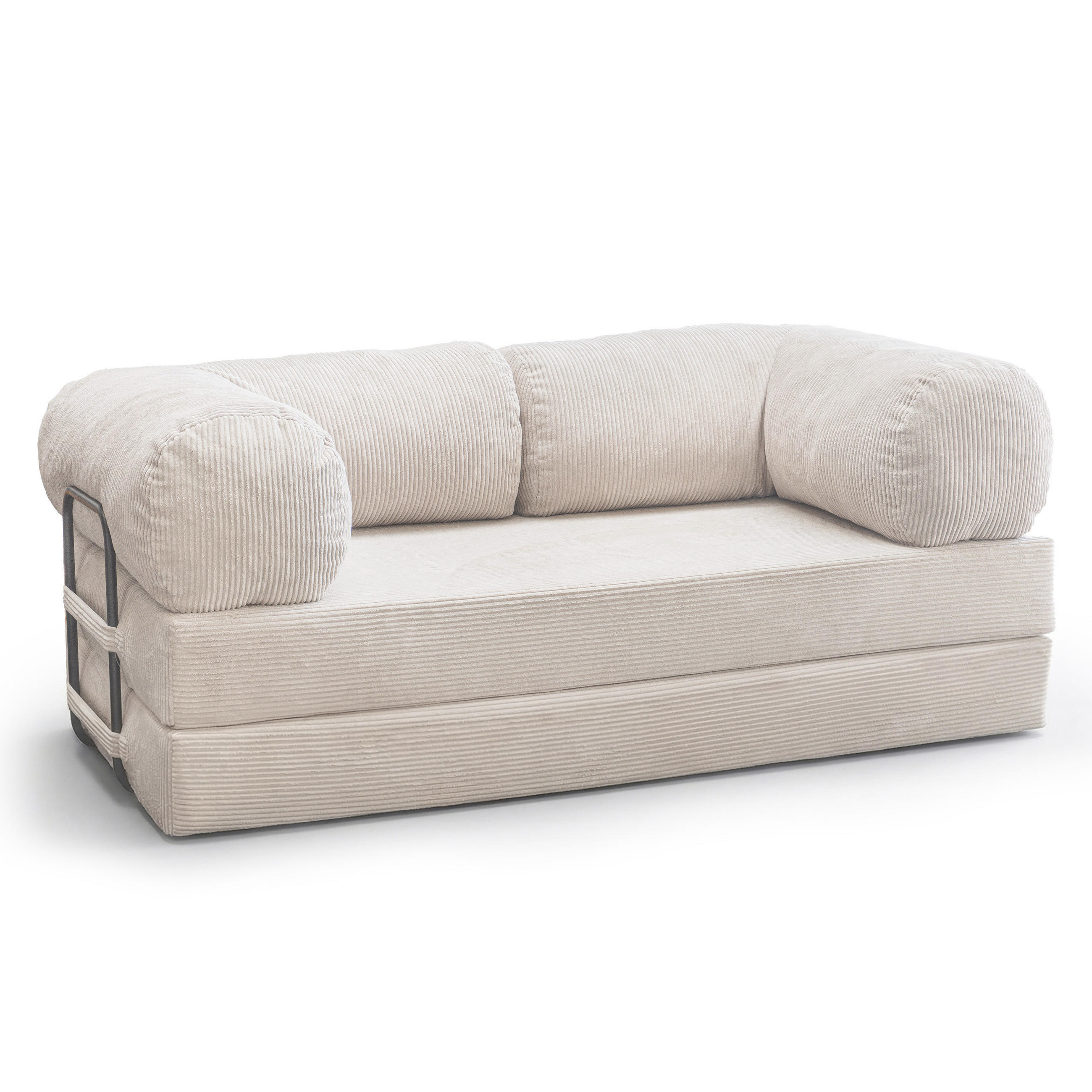 SCHAUMSTOFFSOFA MUNO, ausziehbar, Creme - Beige, Kunststoff/Textil (200/86/62cm) - Idohome