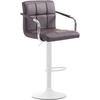 BARHOCKER Lederlook braun - Weiß/Braun, Textil/Metall (54/91/46cm) - CLP