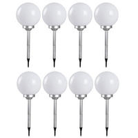 LED AUSSENLEUCHTE Kugelform Weiß 8er Set - Weiß, Kunststoff (30/30/70cm)