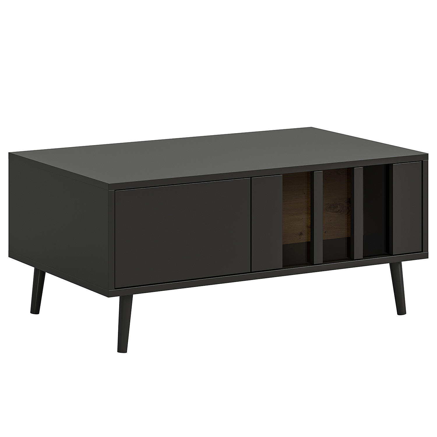 COUCHTISCH - Schwarz / Eiche Artisan Dekor - Eichefarben/Schwarz, Holzwerkstoff (55/90/45cm) - home24