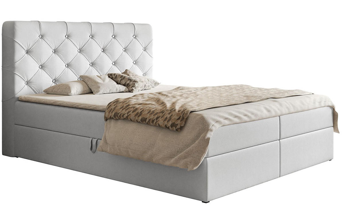 BETT Weiß FOX 180x200 cm - Weiß, Leder (180/200cm) - Sepro Meble