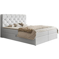 BETT Weiß FOX 7 Kontinentalbett 160x200 cm - Weiß, Leder (160/200cm) - Sepro Meble
