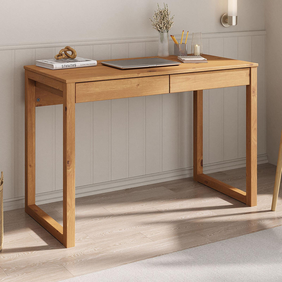 SCHREIBTISCH NOAH - Braun, Holz (54/110/75cm) - IDIMEX