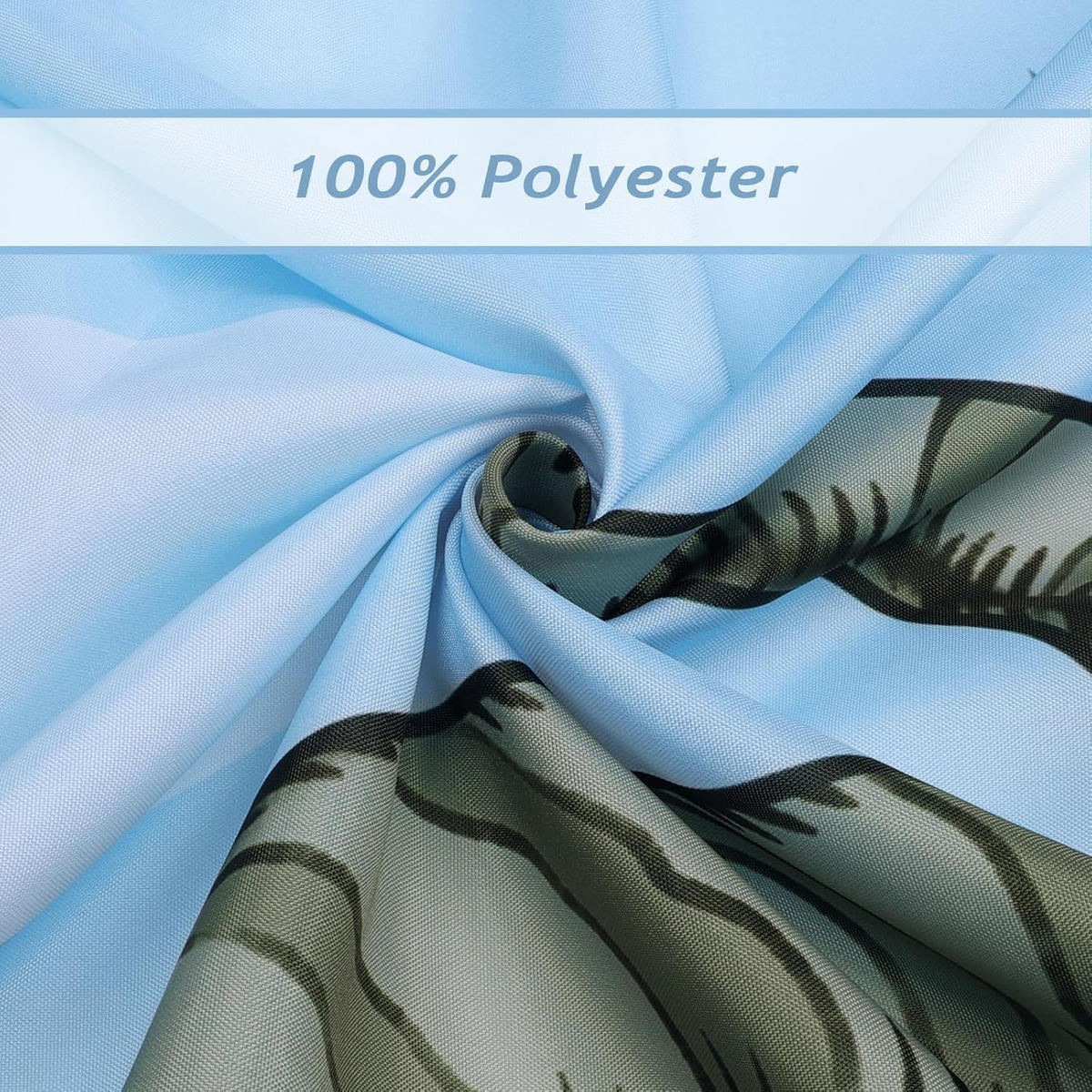 DUSCHVORHANG Dinosaurier lustig 180 x 180 cm Polyester schimmelresistent wasserdicht waschbar Badezimmer - Blau, Textil (180/180cm) - MCBOSON