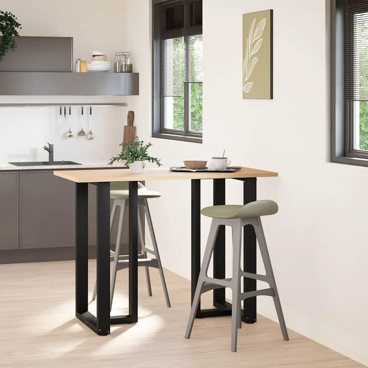 BARTISCHBEIN Liegen Füße 60/35/101 cm Schwarz Stahl - Schwarz, Metall (35/101/60cm) - vidaXL