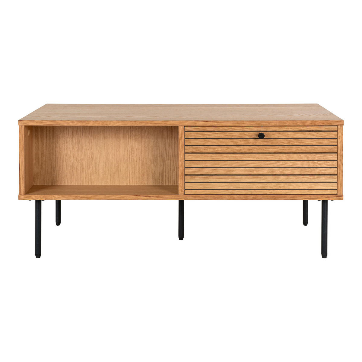 COUCHTISCH Kyoto mit Schubladen - Naturfarben, Holz (100/100/45cm) - tinkaro