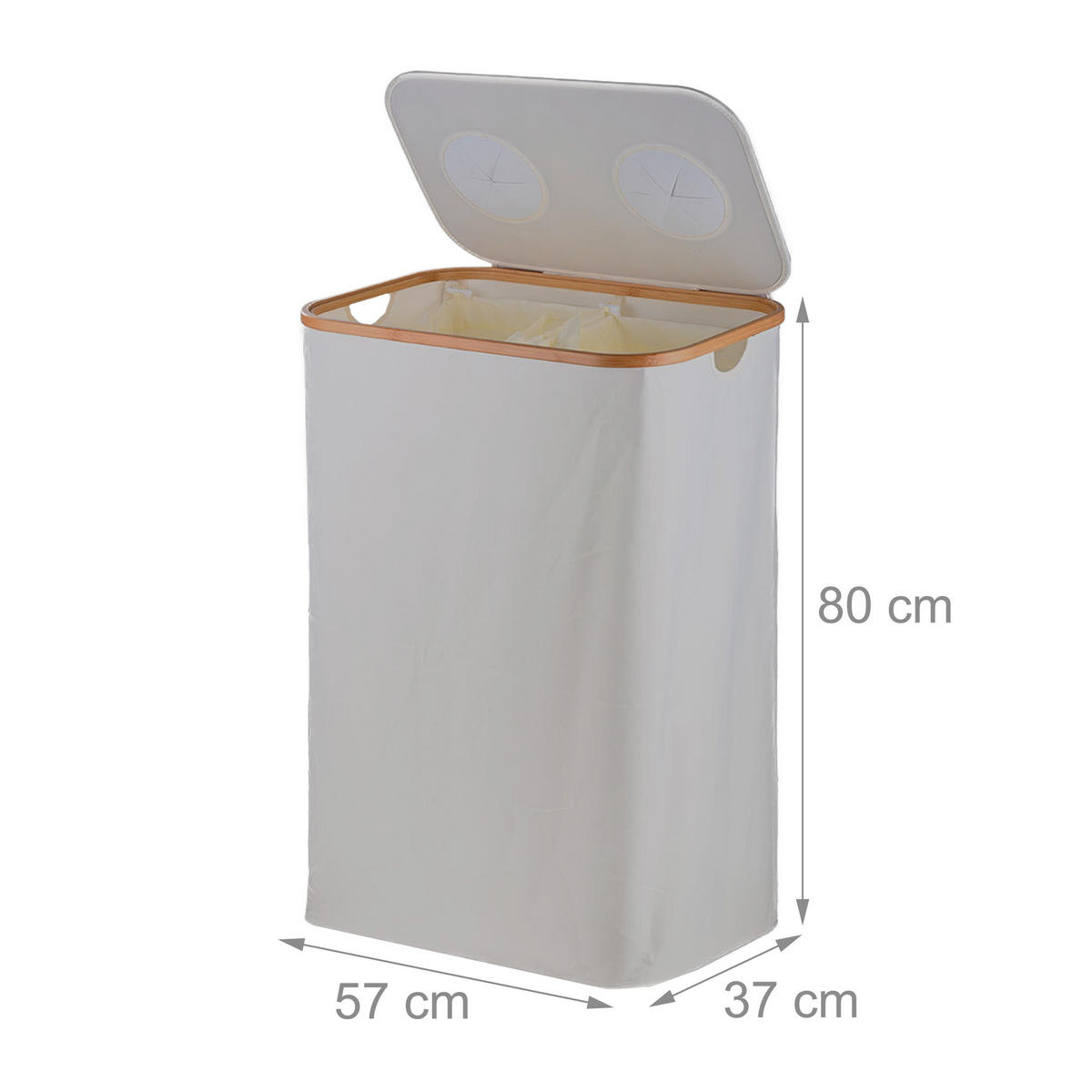 PFANDFLASCHEN-SAMMELBEHÄLTER - Beige, Holz/Kunststoff (57/80/37cm) - Relaxdays