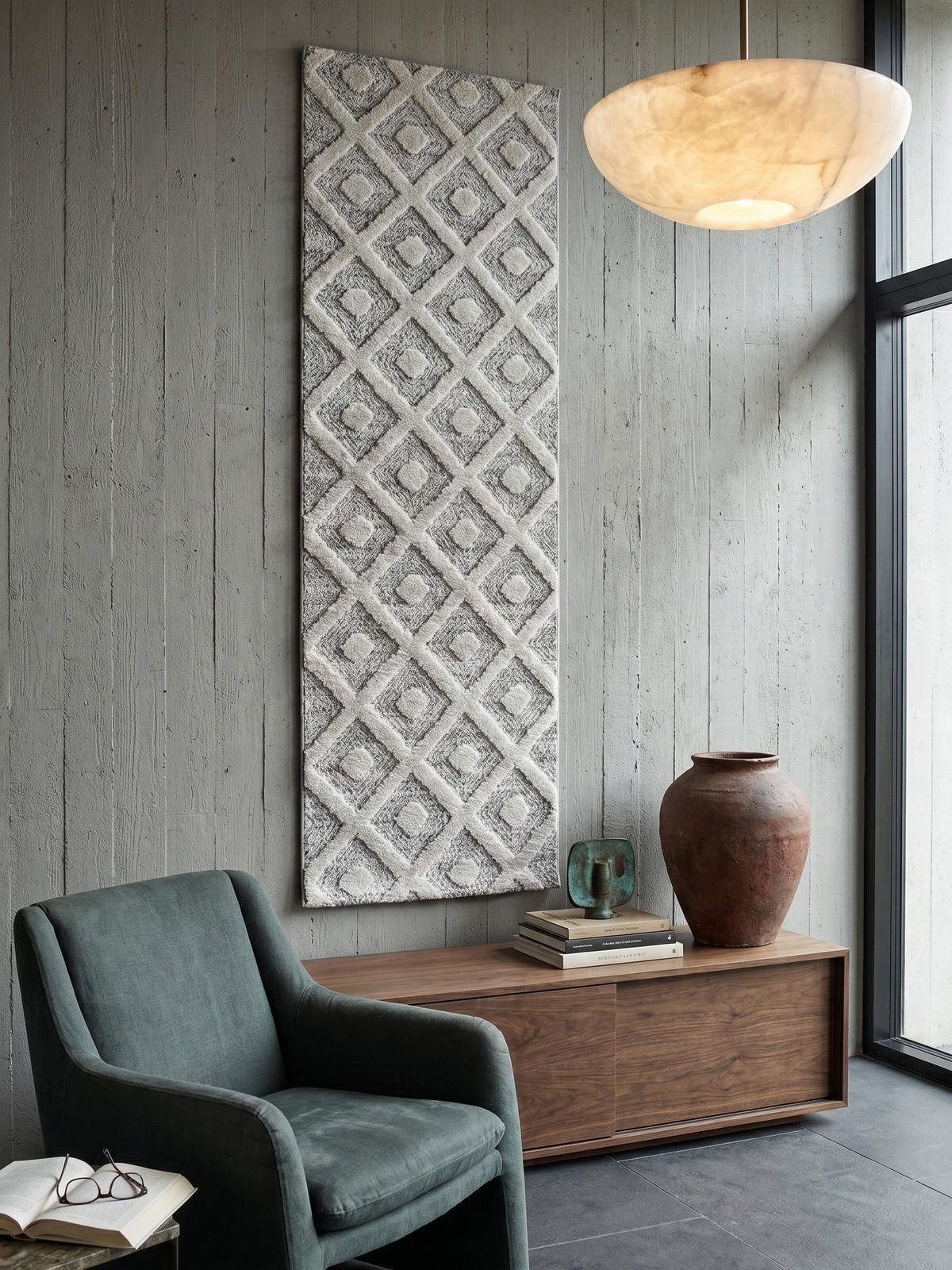 TEPPICH Esszimmer 3D Grafisch Elegant Waschbar Wohnzimmer Läufer Grau 80x250 cm – EISACK - Grau, Textil (250/80cm) - KADIMA DESIGN
