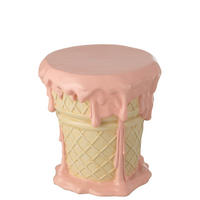BEISTELLTISCH EISCREME Rosa - Pink, Glas/Naturmaterialien (36.5/36/38.5cm) - J-Line
