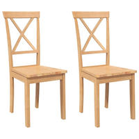 ESSZIMMERSTÜHLE 2 Stk. Massivholz Gummibaum 42.5*53.5*94cm - Braun, Holz (42.5/94/53.5cm) - ZMH