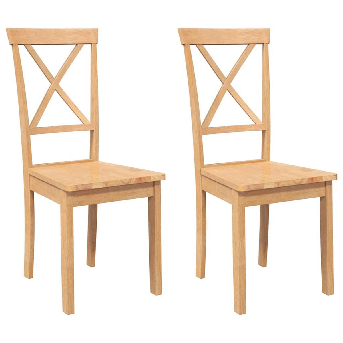 ESSZIMMERSTÜHLE 2 Stk. Massivholz Gummibaum 42.5*53.5*94cm - Braun, Holz (42.5/94/53.5cm) - ZMH