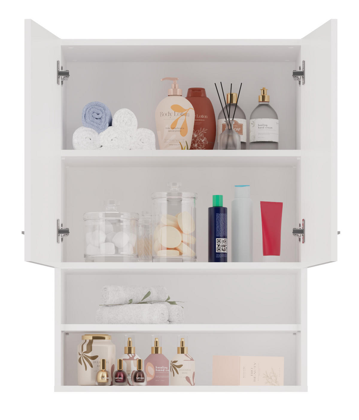 BADEZIMMER-HÄNGESCHRANK POLA MINI DK - WEISS GLÄNZEND - Weiß Hochglanz, Holzwerkstoff (64/90/30cm) - CDF
