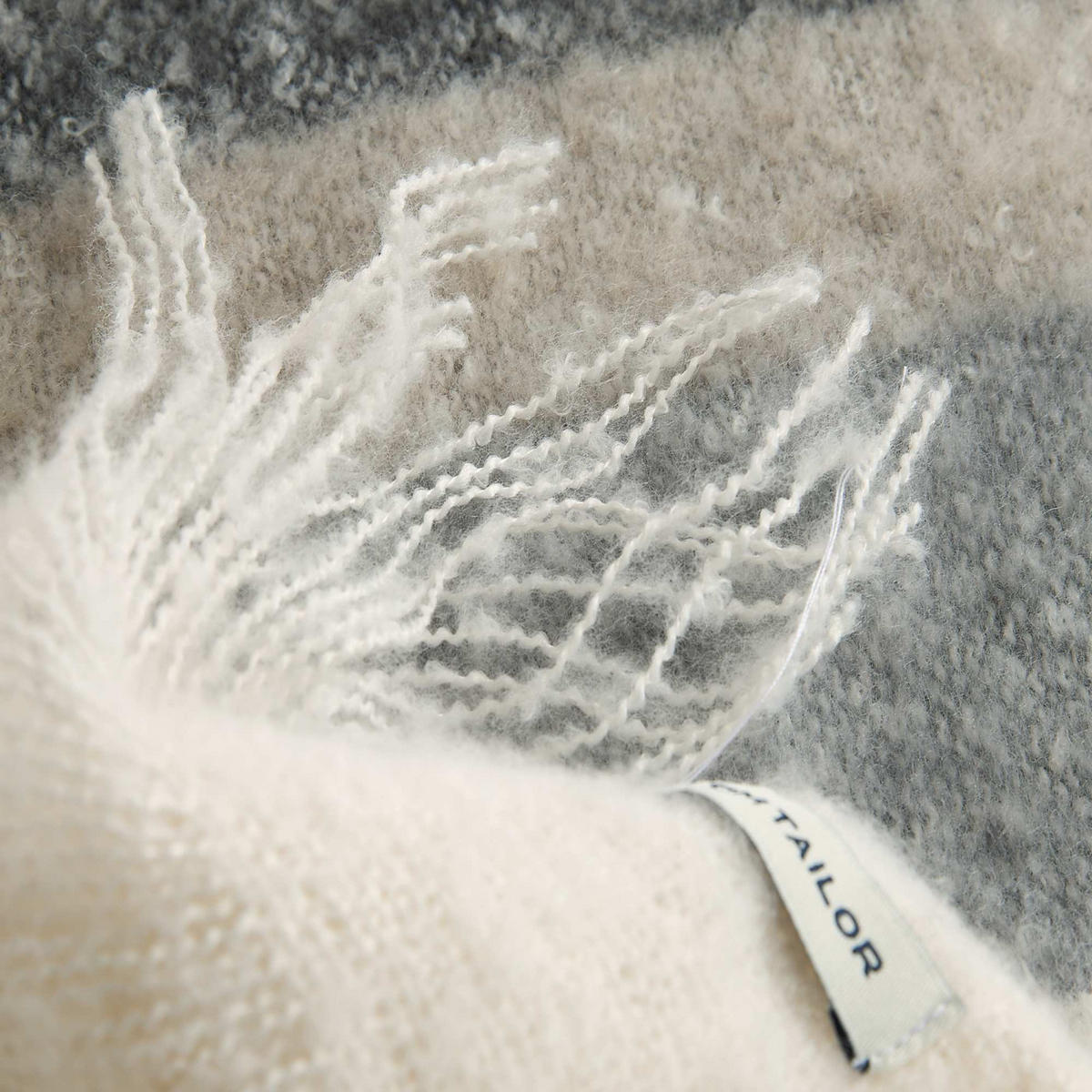 WOHNDECKE BOUCLÉ STRIPE - Beige, Textil (145/200cm) - Tom Tailor