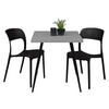 BISTROTISCH Ekaterina 70x70x75 schwarz matt/kreidegrau matt lack - Hellgrau, Metall (70/70/75cm) - 58aufmkessel