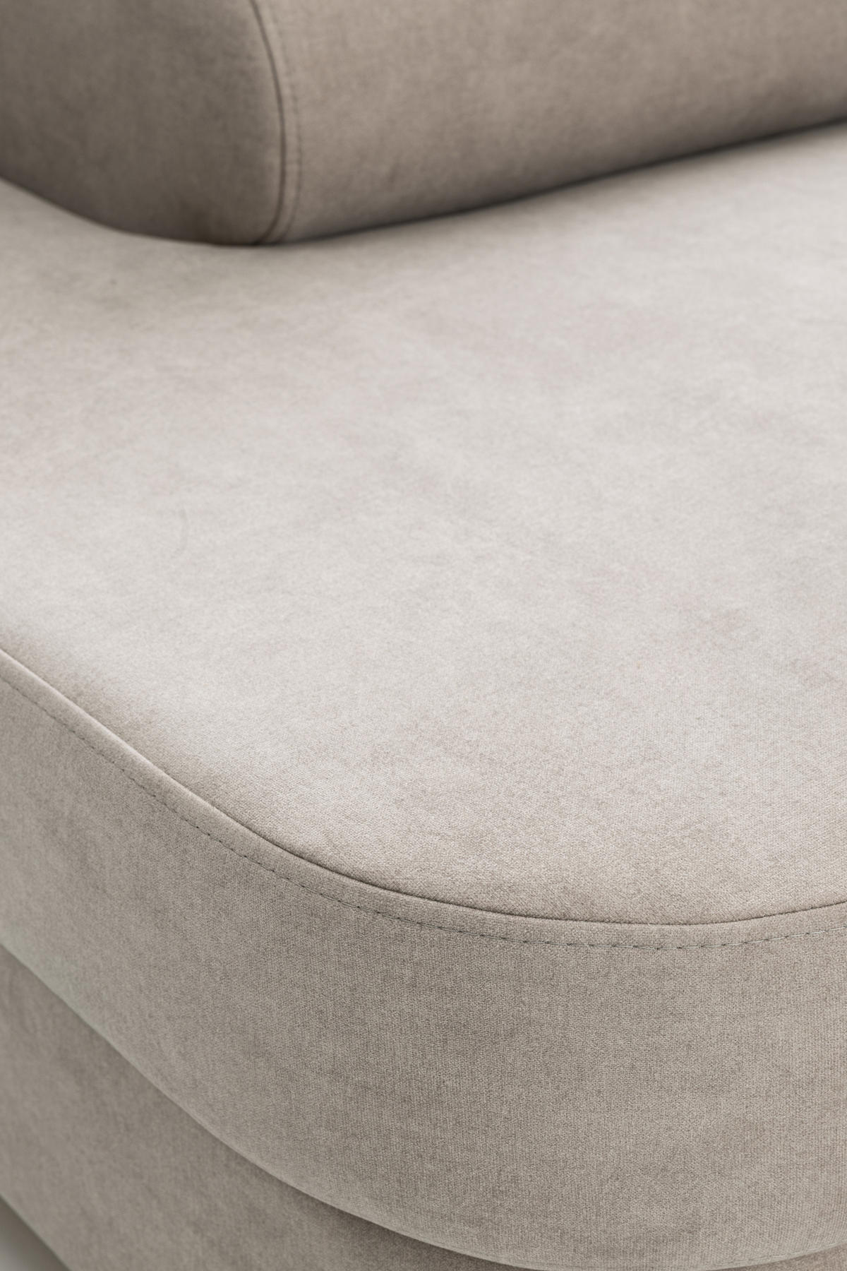 ECKSOFA PRIAM XXL L-Form Links mit Schlaffunktion 125x265 Velours Creme - Creme/Schwarz, Holz/Textil (203/420cm) - Muffo