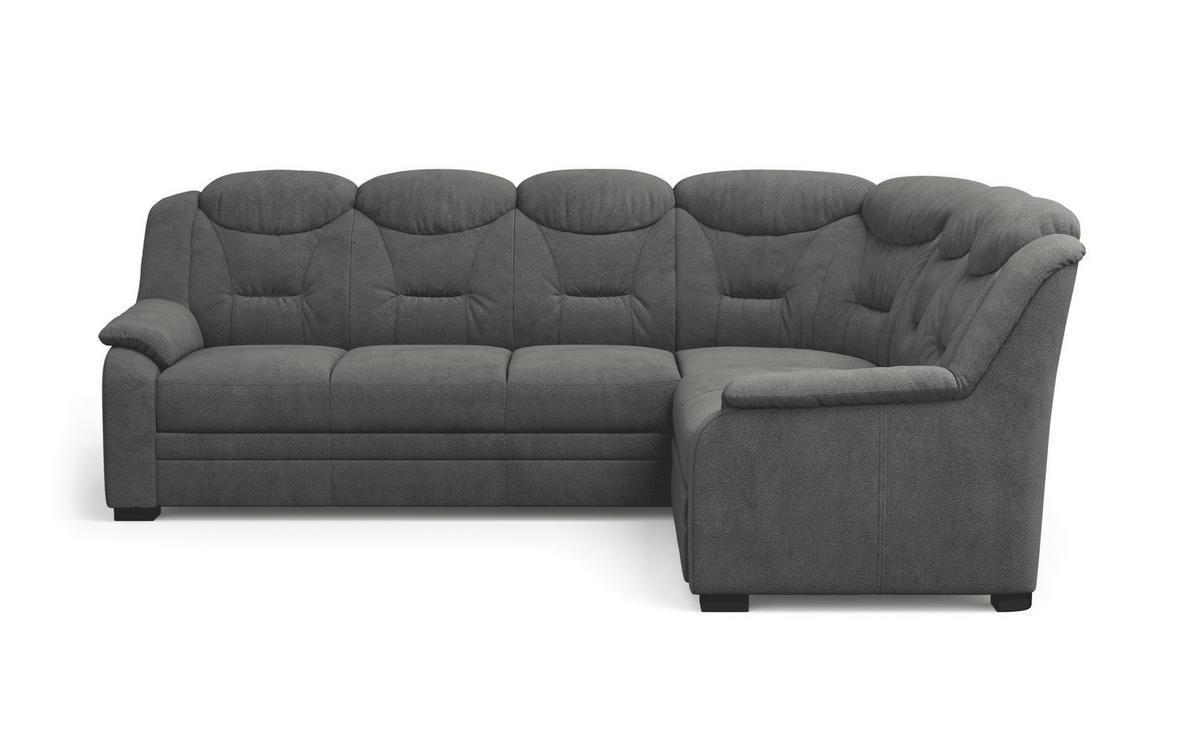 ECKSOFA mit Schlaffunktion und Bettkasten – weiches Chenille-Gewebe - Dunkelgrau/Anthrazit, Holz/Kunststoff (211/263cm) - Cotta