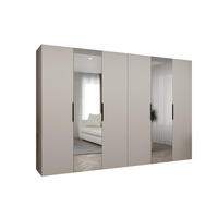 DREHTÜRENSCHRANK 202/300/52 6-türig - Kaschmir/Schwarz, Holz (300/202/52cm) - MÖBEL KRYSPOL