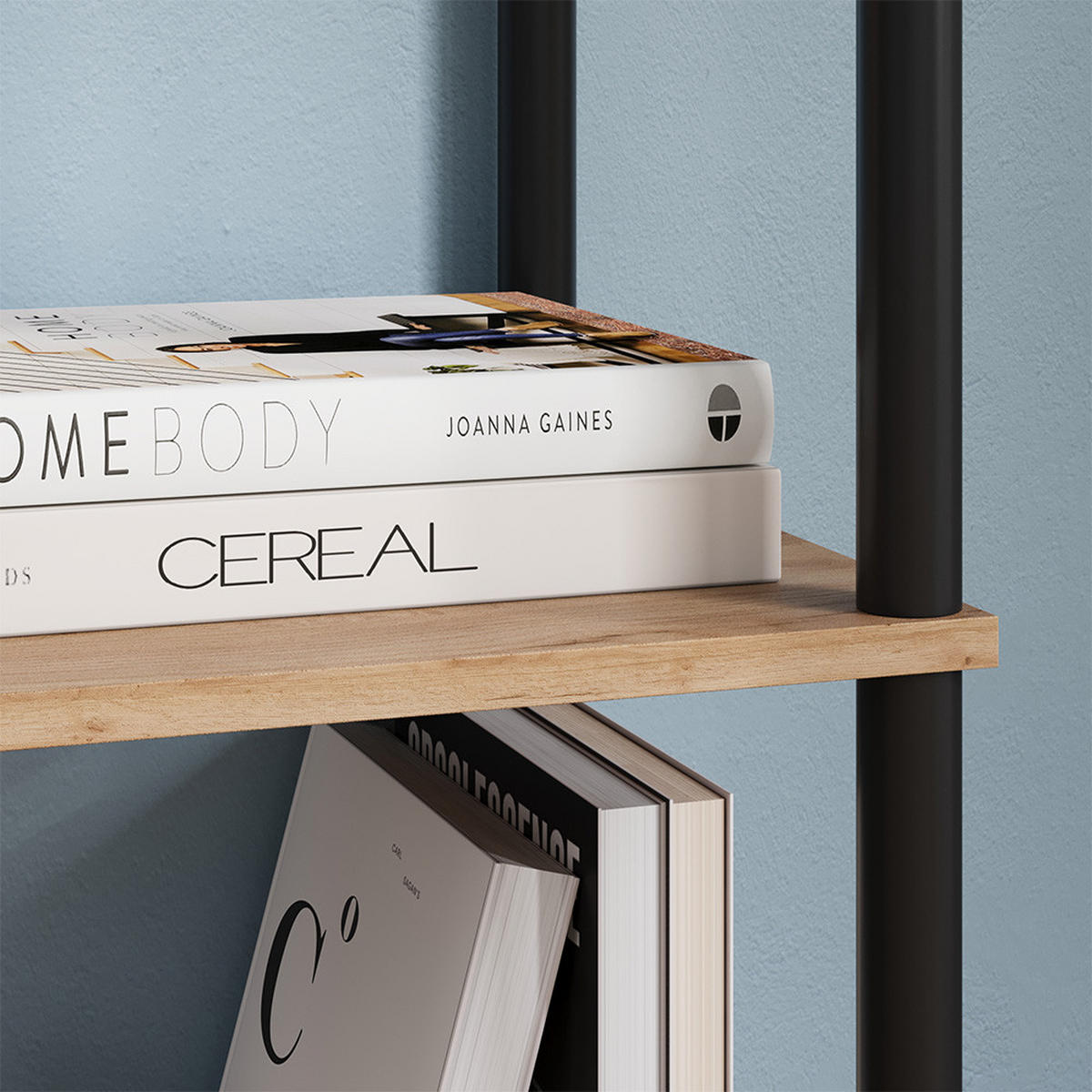 ROHOVÁ POLICE Bivio Zlatý dub power/antracit - medově dubová, kompozitní dřevo (30/133/30cm) - Vicco