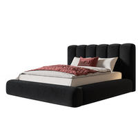 BETT 120x200 - Polsterbett mit Bettkasten und Metallrahmen - Modern Bett - Eleganter Amor-Velvet-Stoff - Kollektion Alva Maxi - Schwarz - Schwarz, Holz/Textil (120/200cm) - Alpi-Möbel