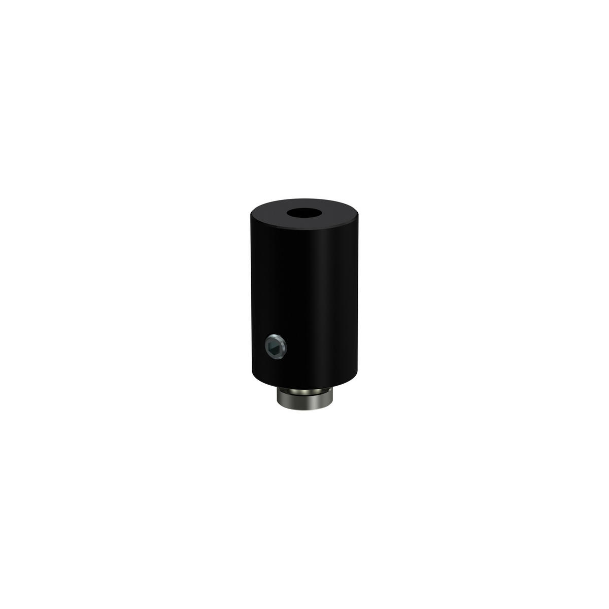 DECKENTRÄGER FÜR INNENLAUFSTANGEN 20 mm Ø, Sonius 1-läufig, Schwarz, Packung 2 Stück - Schwarz, Metall (1.6/3/1.6cm) - INTERDECO