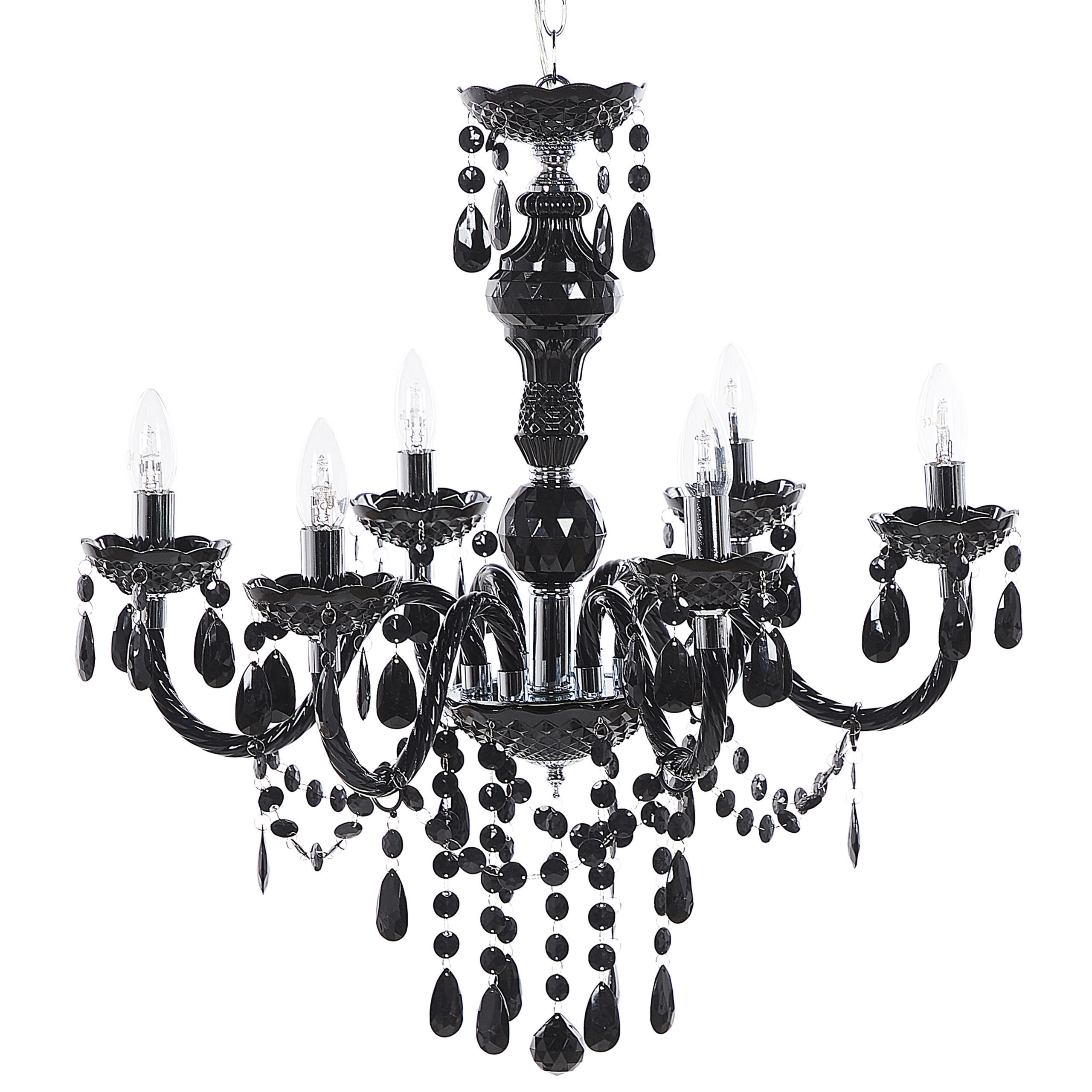 KRONLEUCHTER Kalang L 60/60/145 cm - Schwarz, Kunststoff (60/60/145cm) - Beliani