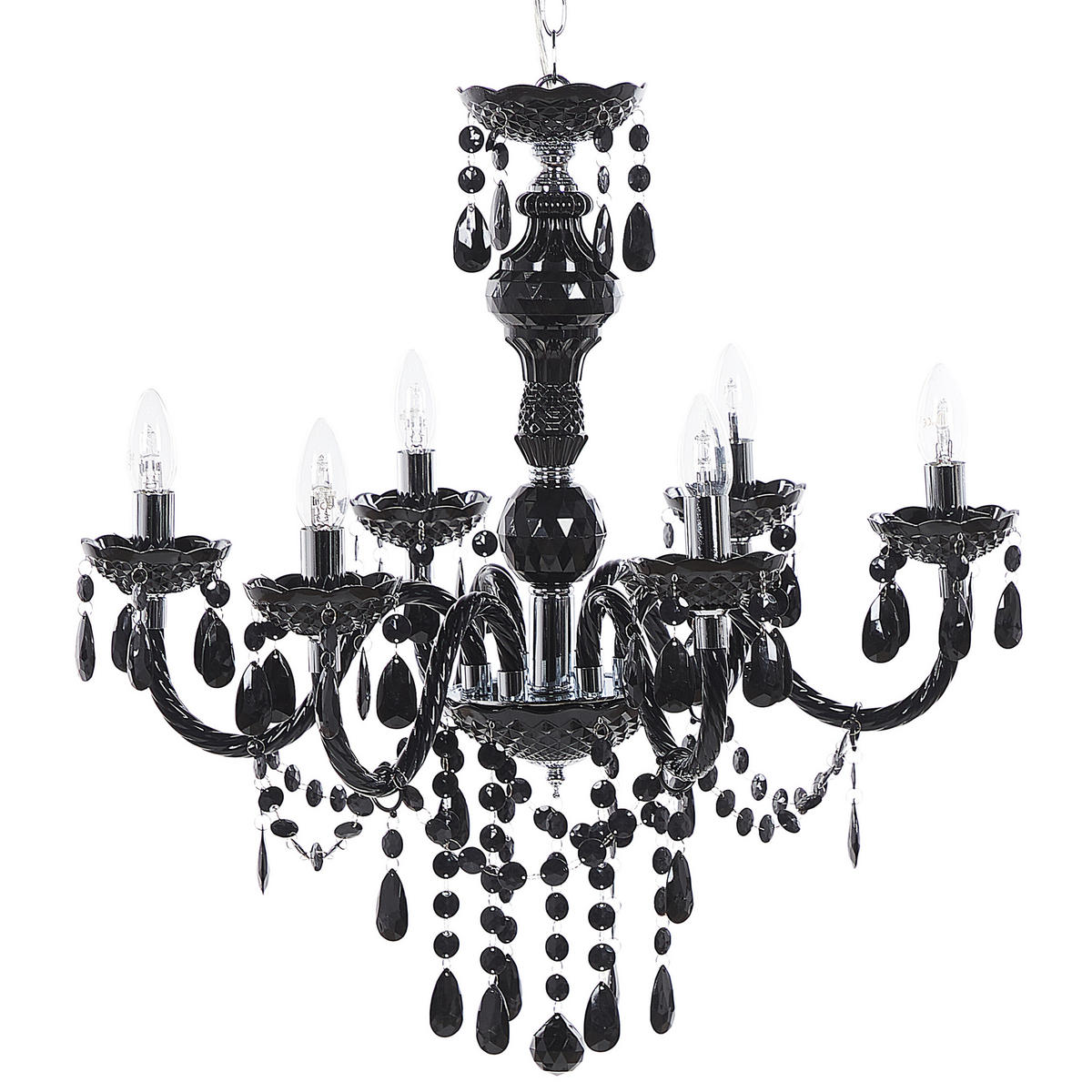 KRONLEUCHTER Kalang L 60/60/145 cm - Schwarz, Kunststoff (60/60/145cm) - Beliani