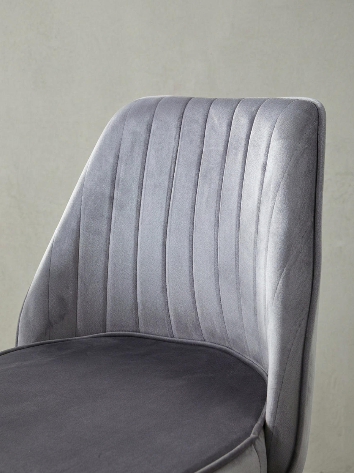 DREHSTUHL Samt mit Höhenverstellung, Eisenfuß und 360° Drehfunktion TANARO, Grau 60x60x100 cm - Goldfarben/Grau, Textil/Metall (60/100/60cm) - KADIMA DESIGN