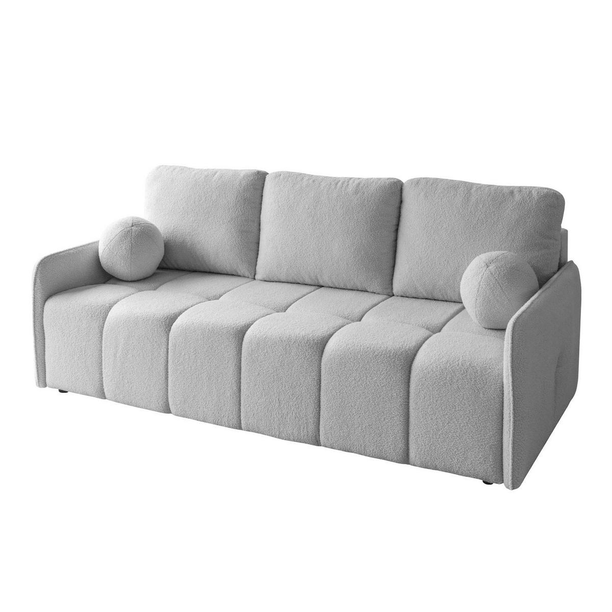 SCHLAFSOFA Morena, zweisitzig, mit Schlaffunktion, Quelle 83 - Hellgrau, Textil (207/90/90cm) - Lookway