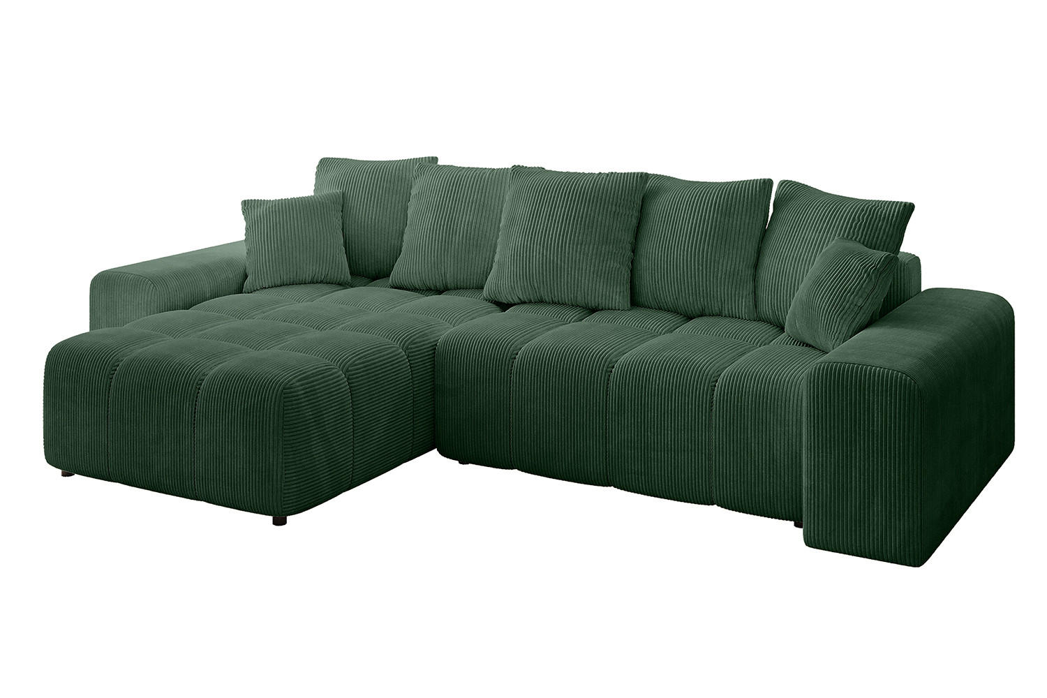 ECKSOFA Ottomane links/rechts ENIL-L 290x175x84 Grün Cord - Grün, Holzwerkstoff/Kunststoff (290/175cm) - ALTDECOR