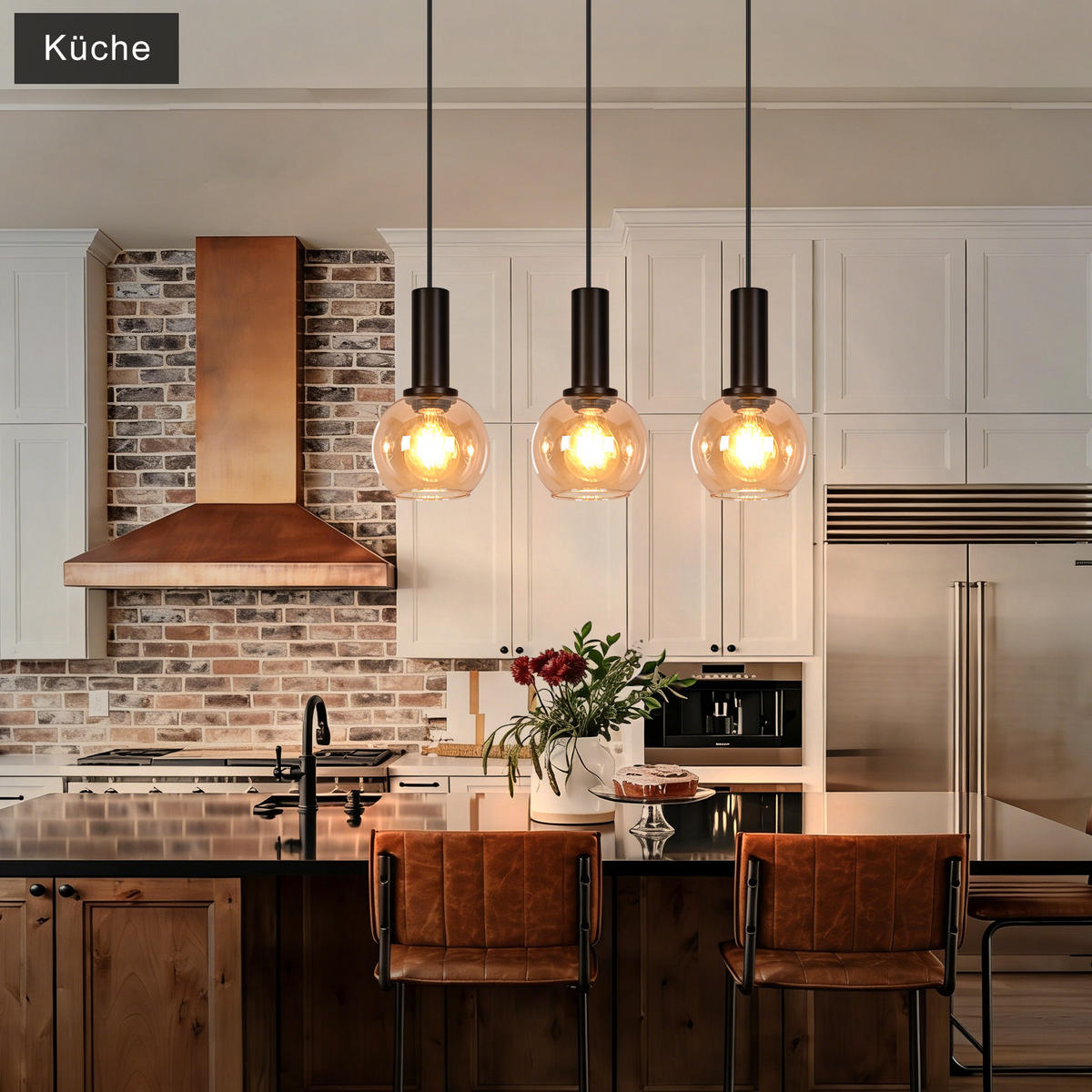 PENDELLEUCHTE Glorix 40/13/145 cm - Schwarz, Glas/Metall (40/13/145cm) - ZMH