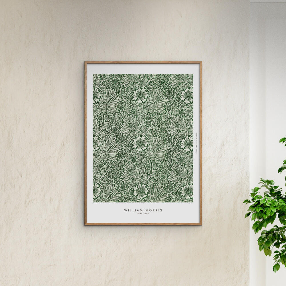 POSTER mit Rahmen William Morris - Greens - Eichefarben/Grün, Holz/Papier (30/40cm) - Poster&Frame