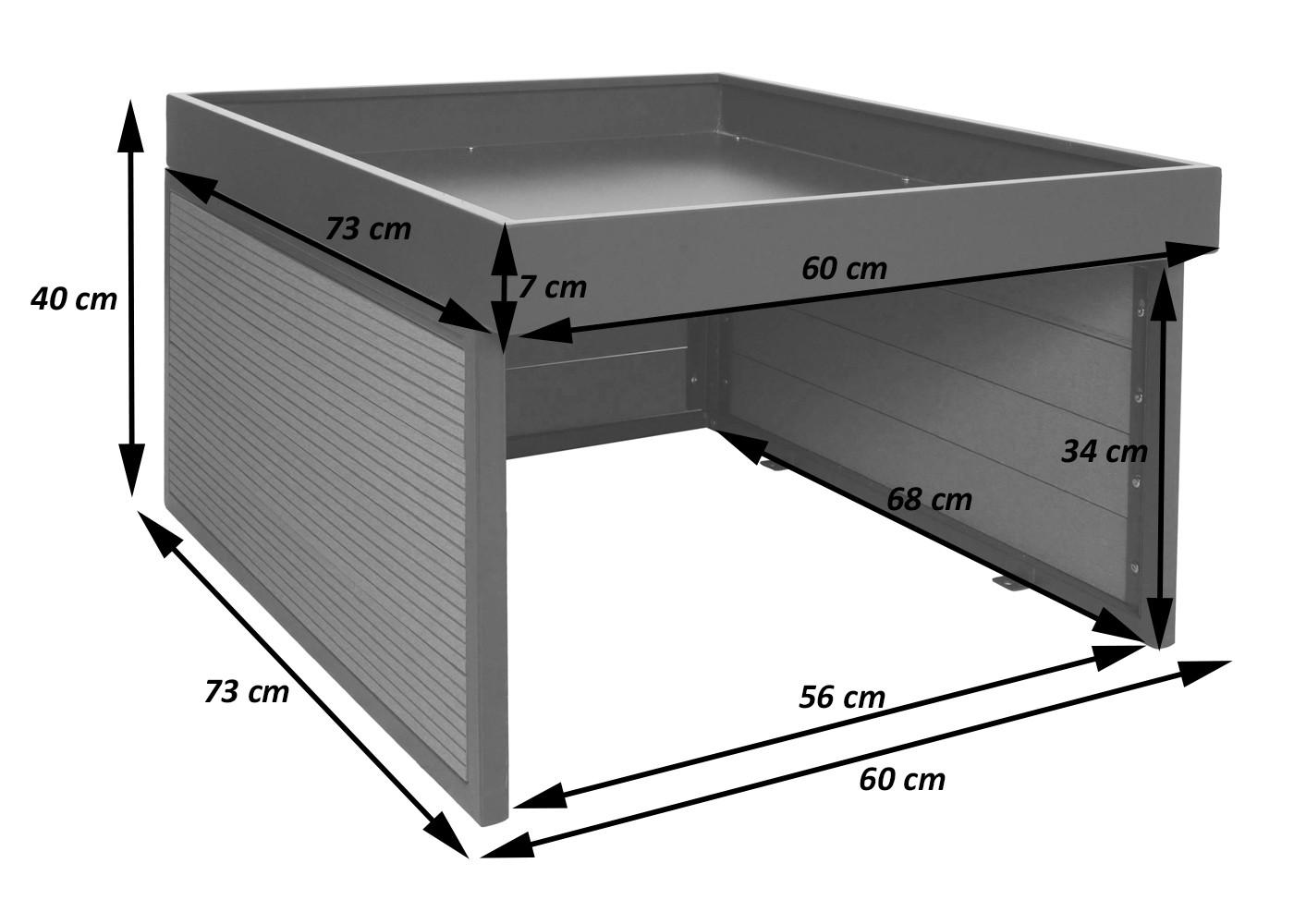 MÄHROBOTER-GARAGE Eiche hell, anthrazit - Anthrazit/Eiche Artisan, Metall (60/40/73cm) - MCW