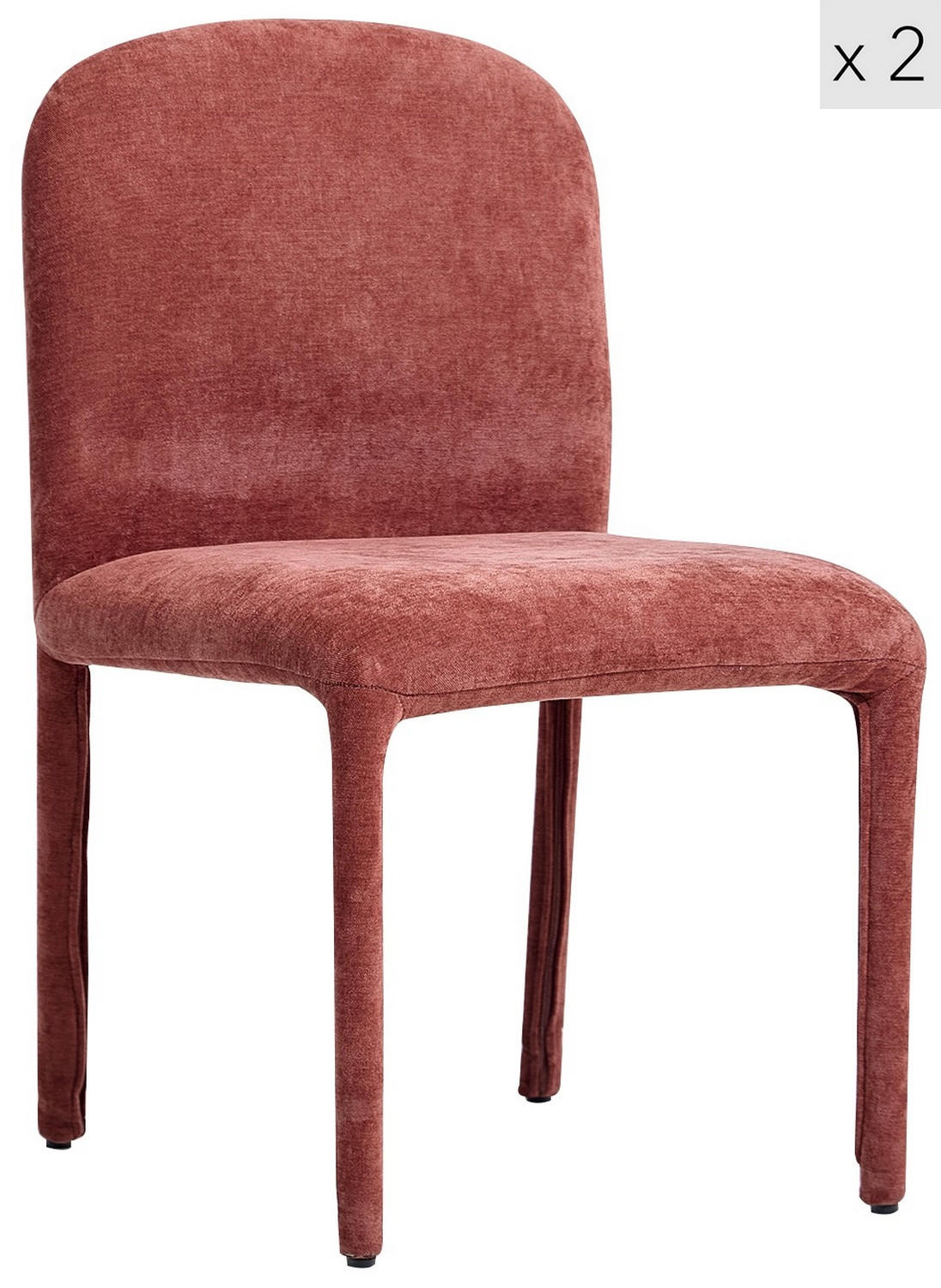 STUHL 2er-Set Stoff Terrakotta - Rot, Textil (49/52/48cm) - Nordlys