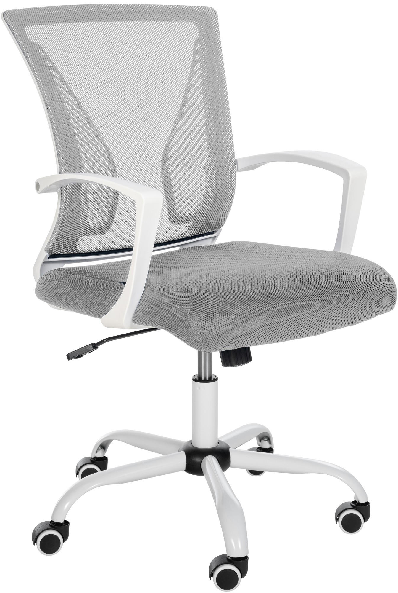 DREHSTUHL Microfaser hellgrau - Hellgrau/Weiß, Kunststoff/Textil (59/94/56.5cm) - CLP