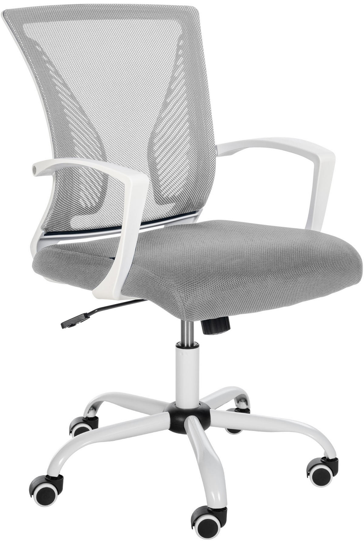 DREHSTUHL Microfaser hellgrau - Hellgrau/Weiß, Kunststoff/Textil (59/94/56.5cm) - CLP