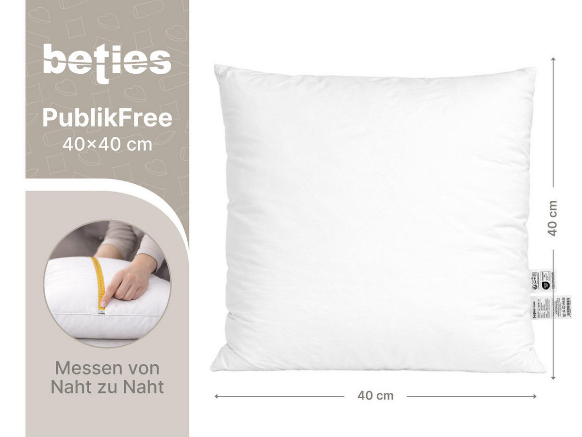 KISSENFÜLLUNG PublikFree Faserbällchen 40/40 cm - Weiß, Naturmaterialien/Kunststoff (40/40cm) - beties Heimtextil