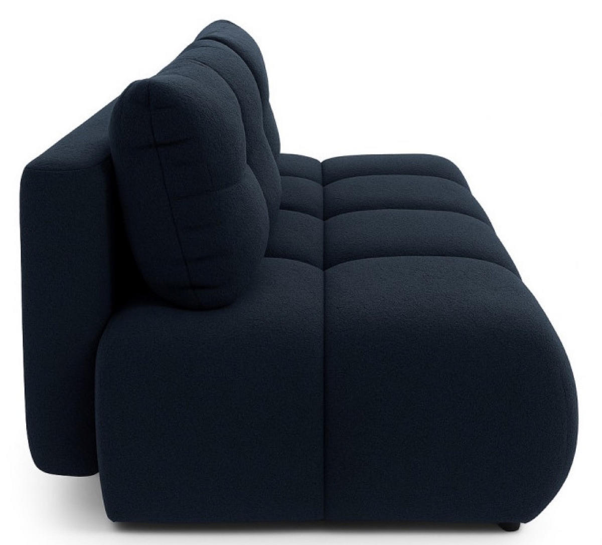 SOFA Granat MILA Ausziehbar Ohne Armlehnen Bouclé - Dunkelblau, Textil (214/89/104cm) - Sepro Meble