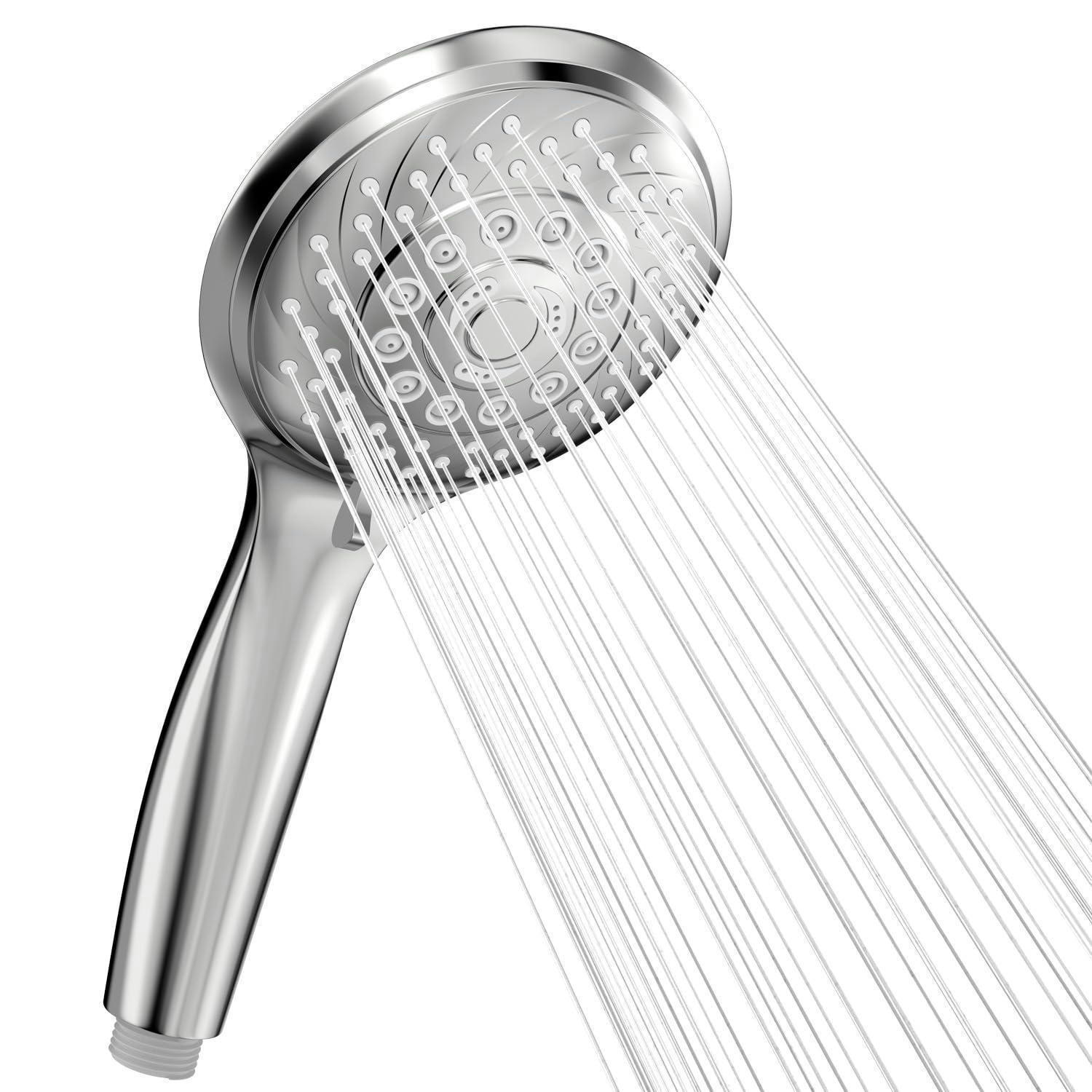 HANDBRAUSE Regendusche 6 Strahlarten Chrom - Silberfarben, Kunststoff (11/12.7/24.5cm)