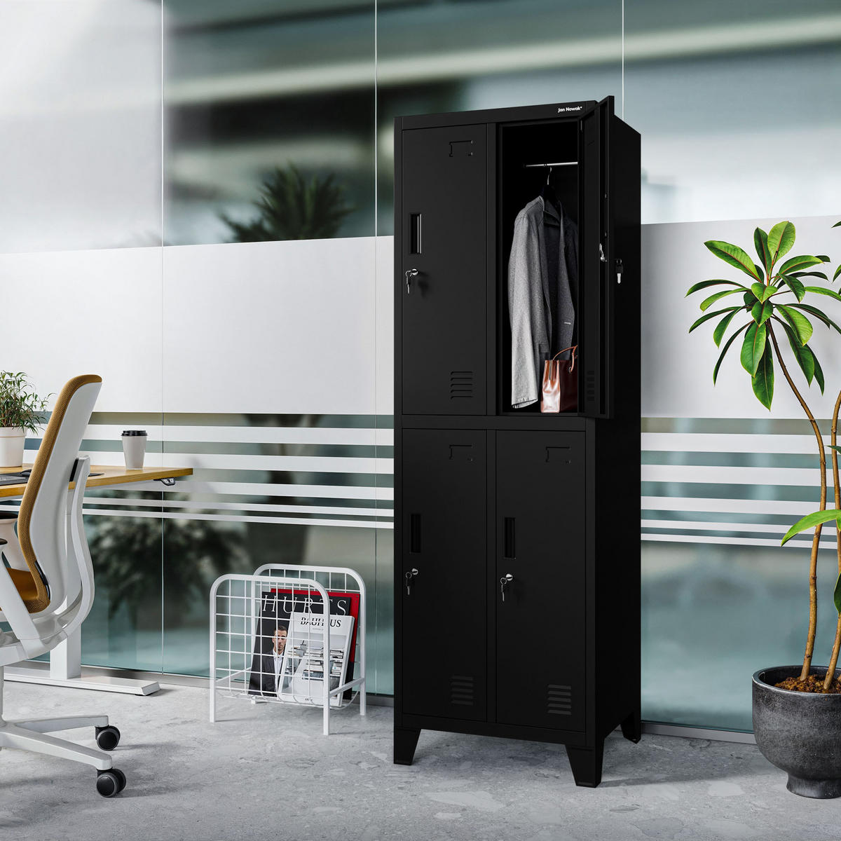 ARBEITSSCHUTZSCHRANK BARTEK 2 Plus - Schwarz, Metall (56/172/45cm)